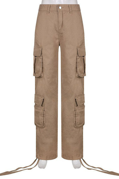Sofia™ | Pantaloni cargo in denim a vita alta