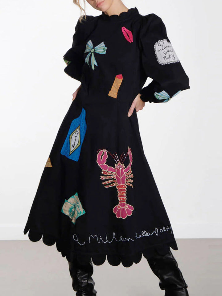 Sofia™ | Midi Scallop Crustacea Dress