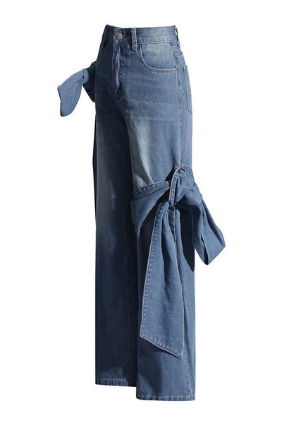 Sofia™ | Pantaloni cargo in denim a vita alta