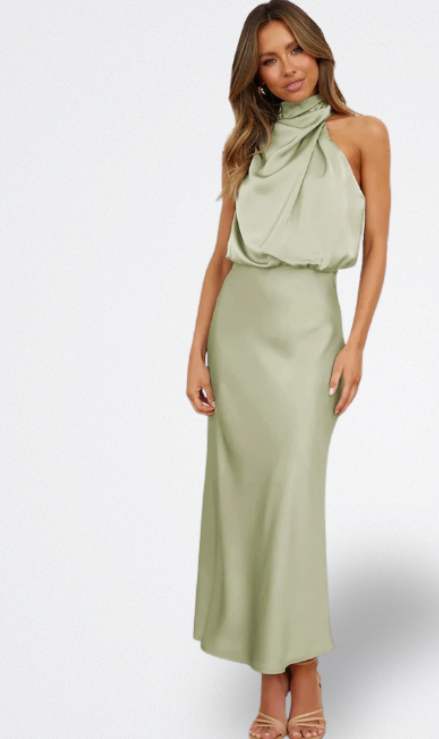 Niva | Abito Lungo in Satin