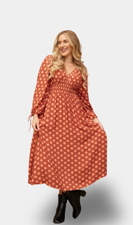 Maddie - Vestito con Collo a V - Floreale Blu