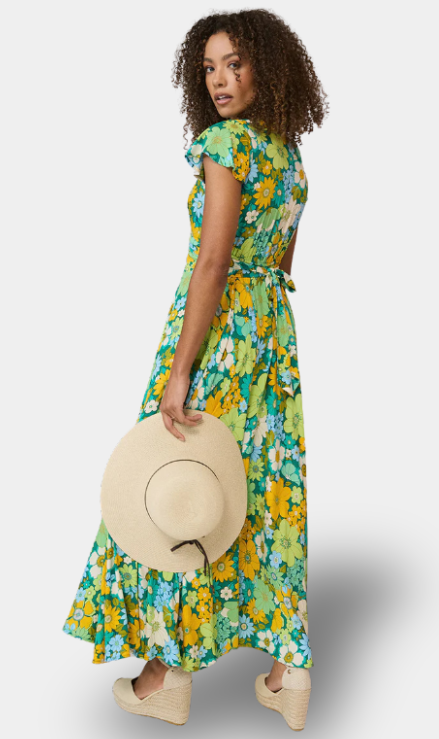 Anais Vestito Lungo Floreale in Rosa