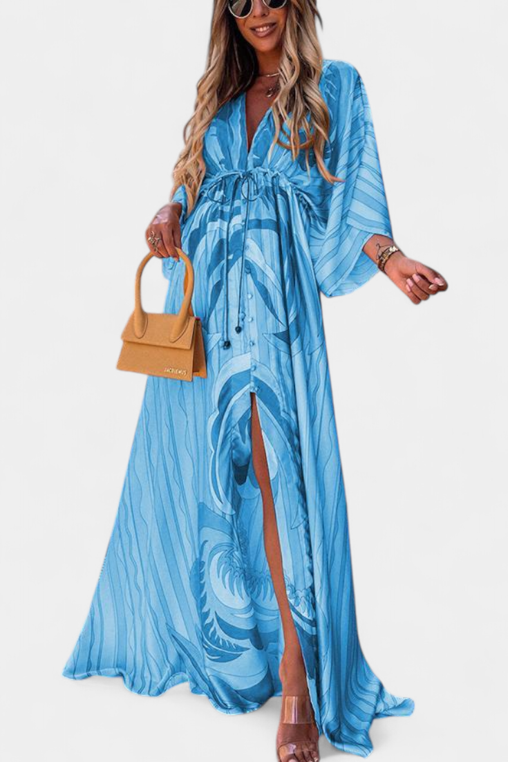 Joelle Vestito Morbido Arcobaleno con Manica a Pipistrello