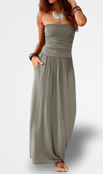 Mara Vestito Midi Senza Spalline