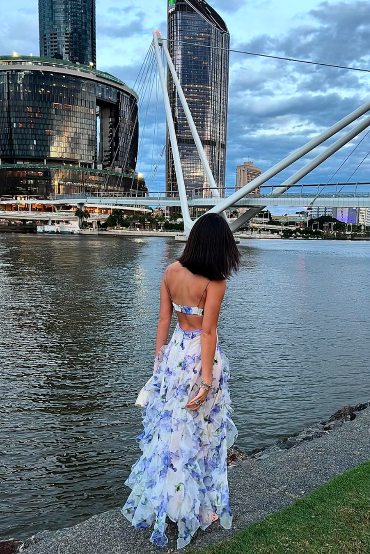 Rosa | Abito Estivo con Volant e Stampa Floreale