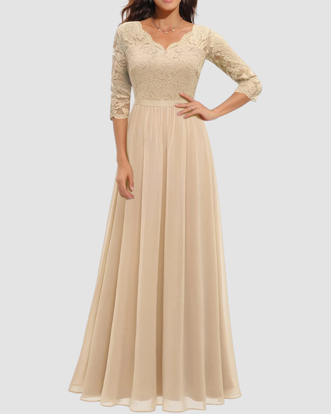 Elena | Abito Lungo in Pizzo