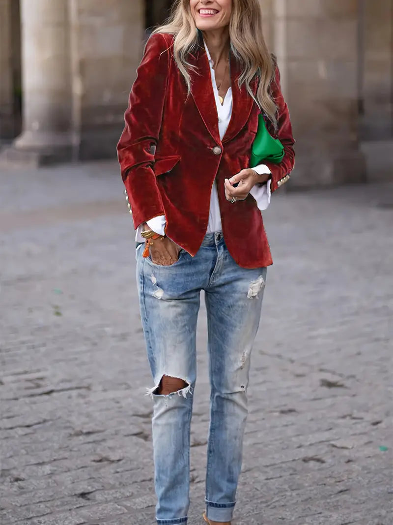 Sofia™ | Caterina Blazer in Velluto Elegante
