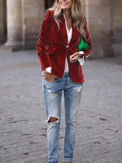 Sofia™ | Caterina Blazer in Velluto Elegante