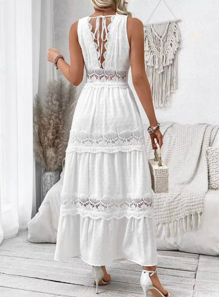 POSITANO | Abito con decorazioni in pizzo