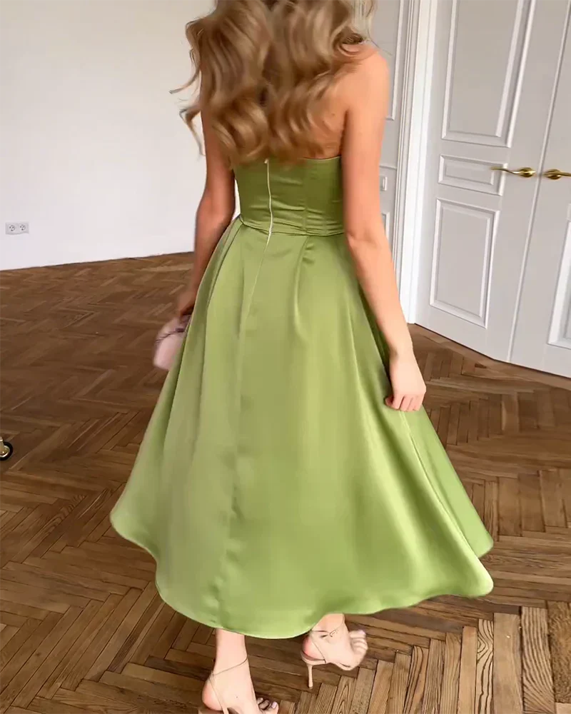 Bianca - Abito Midi Senza Spalline Chic