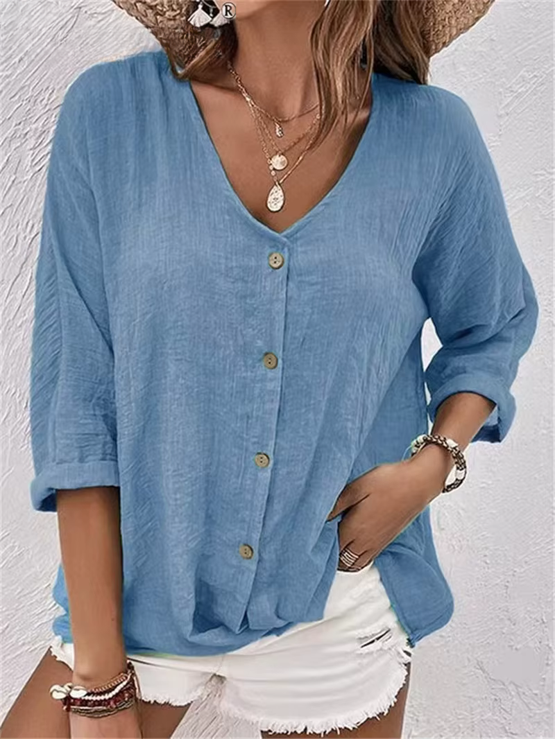 Sofia™ | Élisa™ | Blusa Leggera con Collo a V