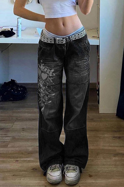 Sofia™ | Pantaloni cargo in denim a vita alta