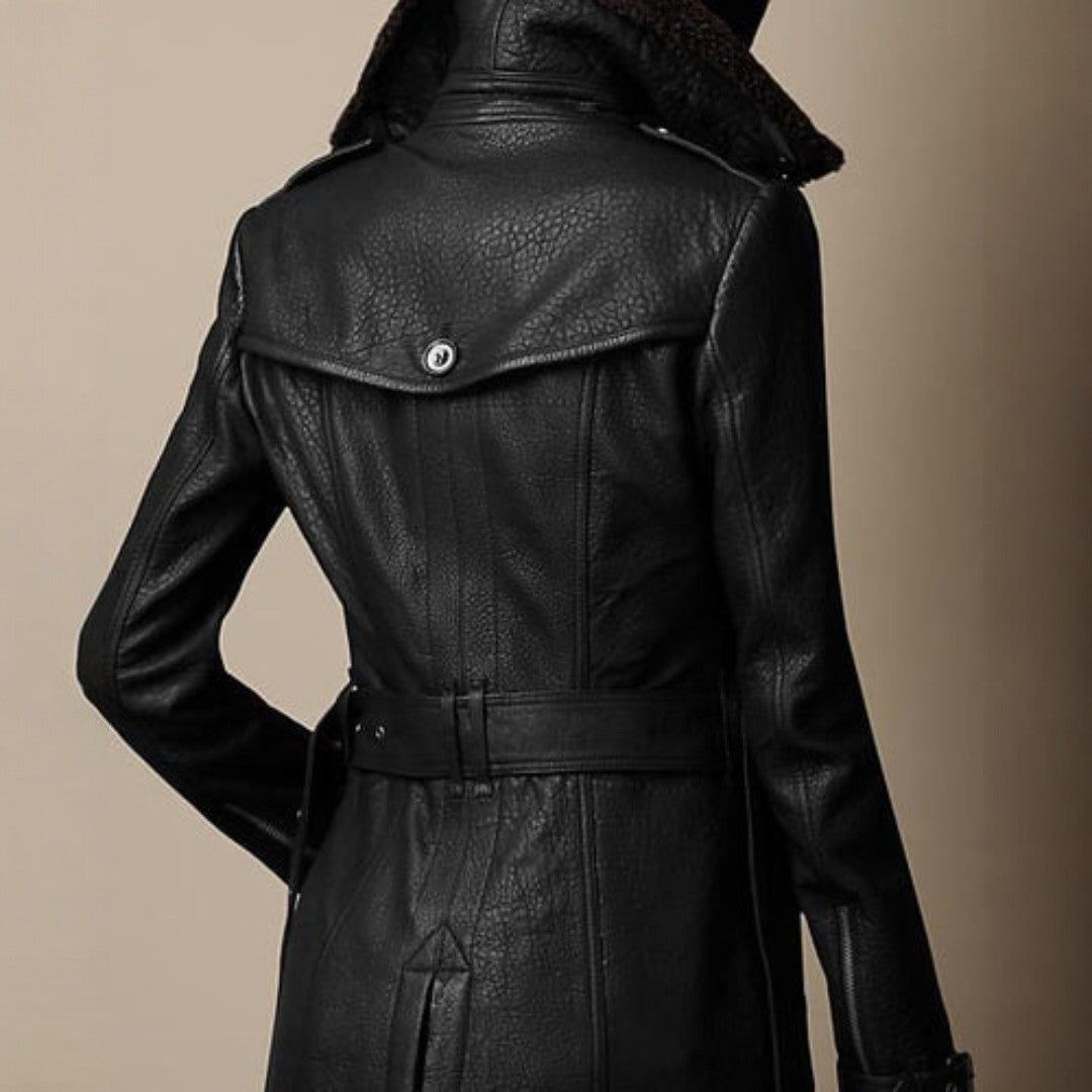 Emma | Cappotto in Pelle a Tre Quarti