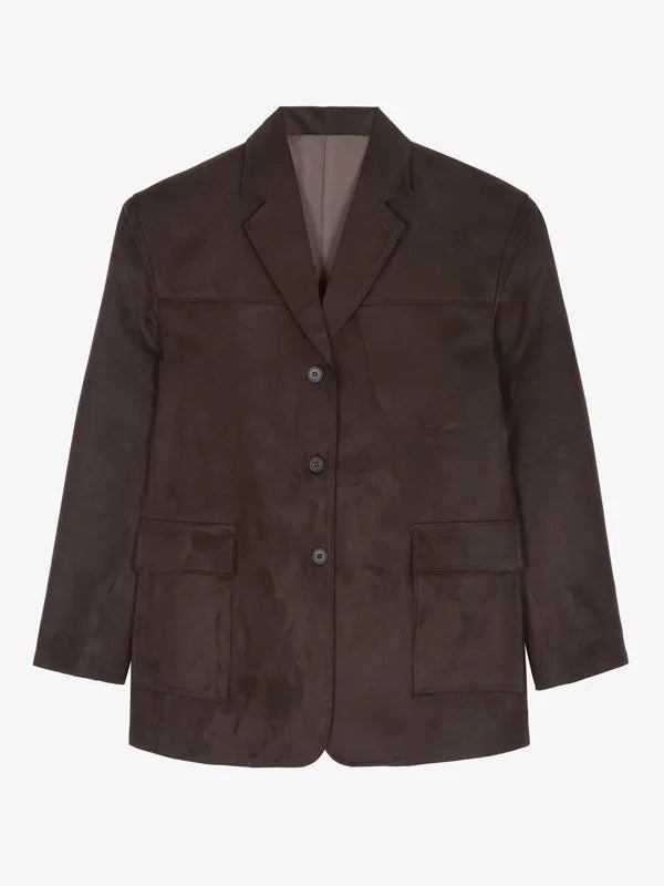 Sofia | Blazer Marrone in Suede Oversize