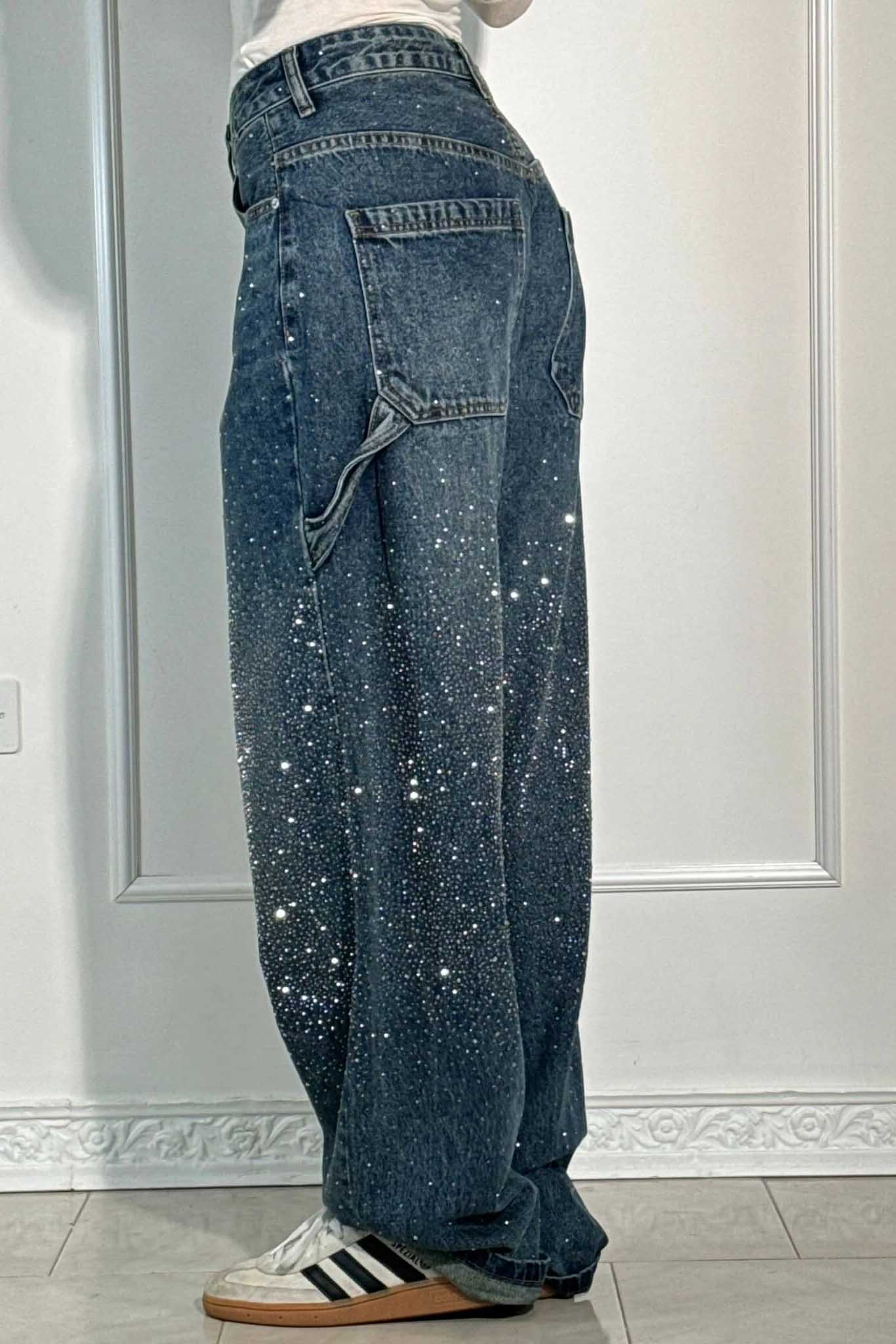Sofia™ | Pantaloni cargo in denim con vita alta