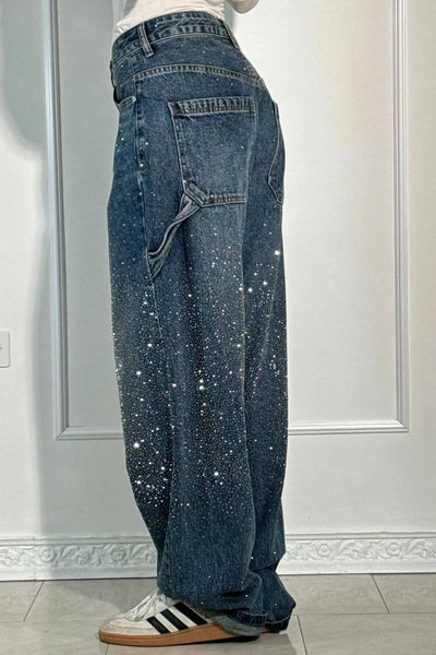 Sofia™ | Pantaloni cargo in denim con vita alta