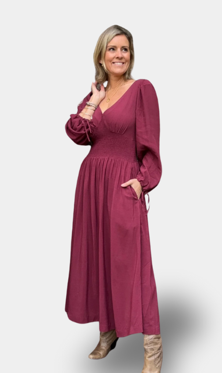 Maddie - Vestito con Collo a V - Floreale Blu