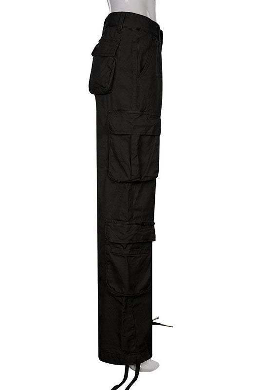 Sofia™ | Pantaloni cargo in denim a vita alta