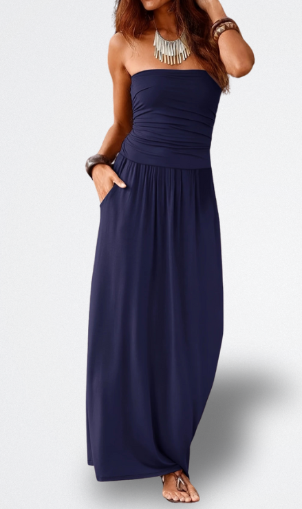 Mara Vestito Midi Senza Spalline