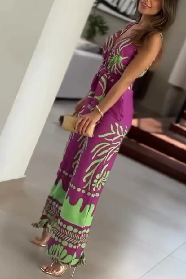 Viola™ | Tuta Estiva Floreale Senza Maniche