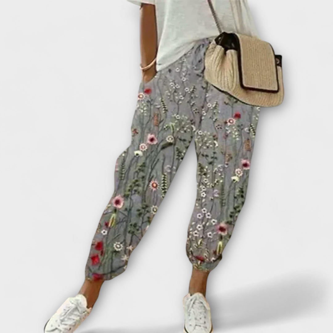 Burga - Pantaloni confortevoli in cotone e lino