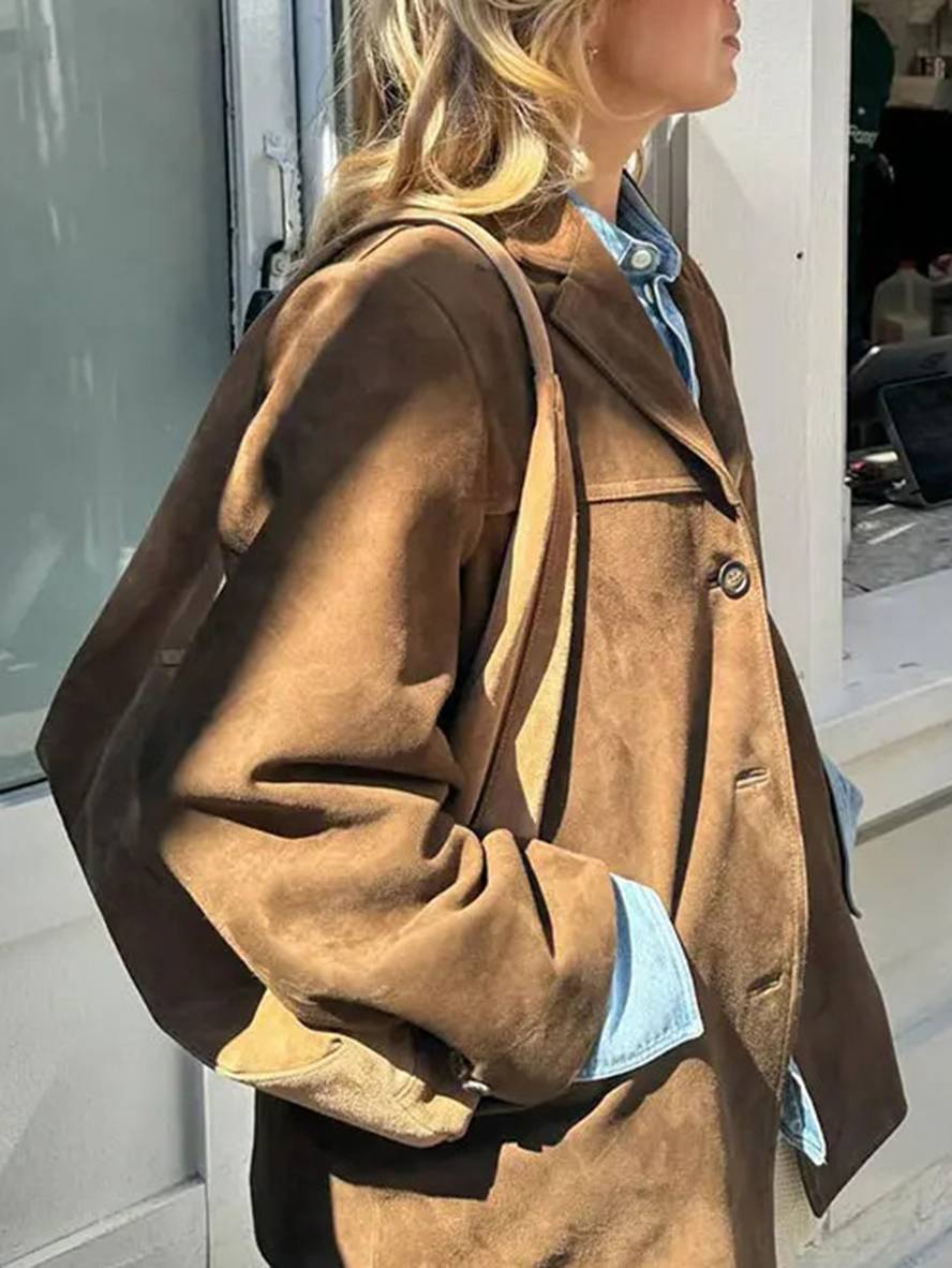 Sofia™ | ELVORU - Giacca Blazer in Camoscio