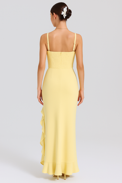 BELLA™ | ABITO CORSETTO IN SATIN CON VOLANT