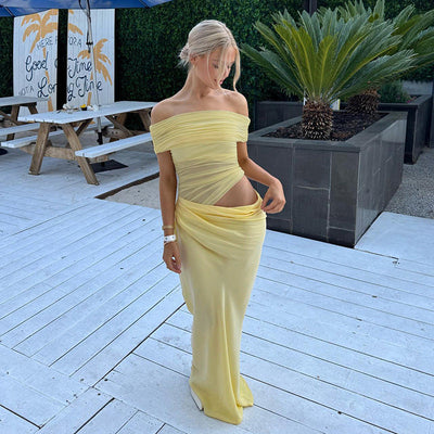 Maisy | Abito Maxi in Rete con Spalle Scoperte