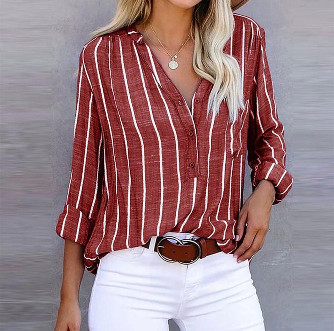 Sofia™ | Brigitte™ | Blusa Elegante a Righe