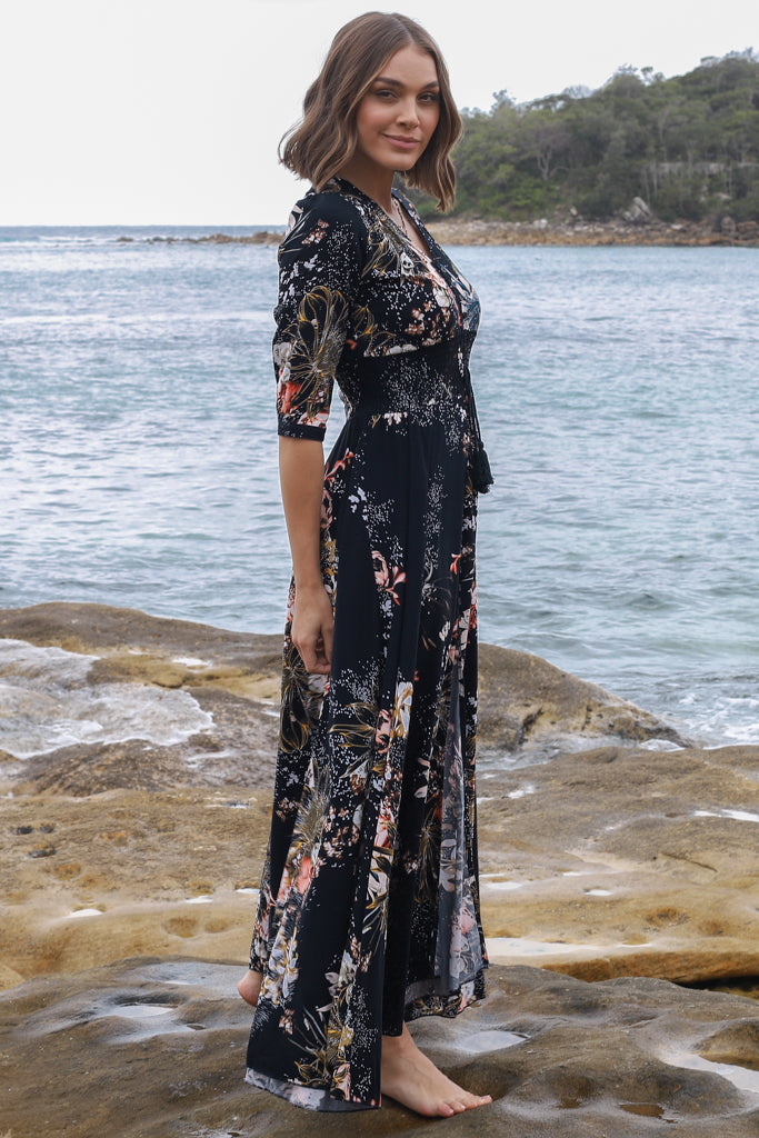 Emma – Vestito Maxi Indiana in Stampa Indigo