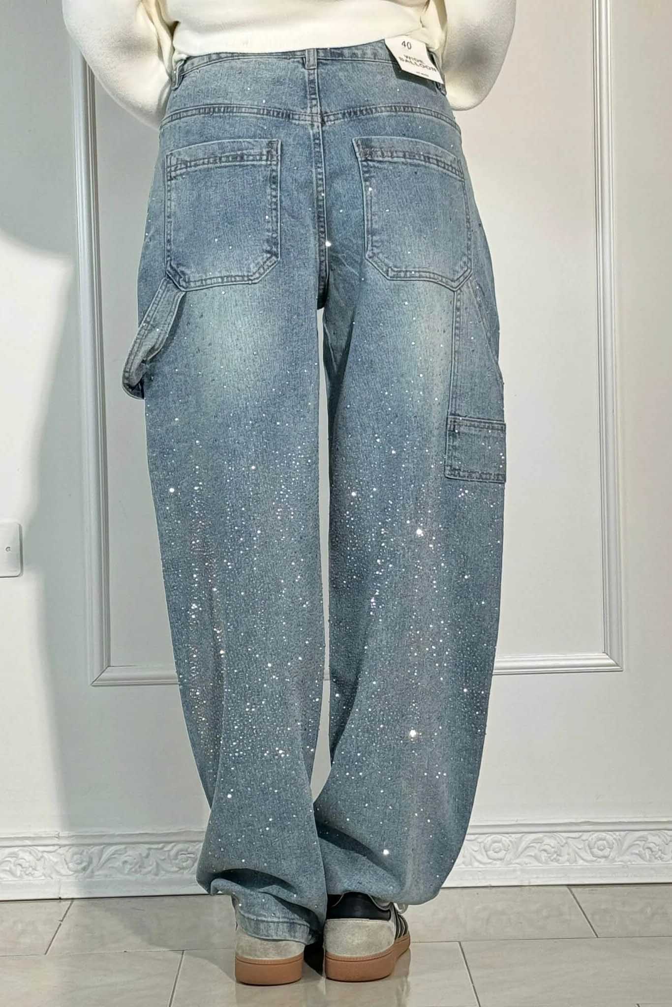 Sofia™ | Pantaloni cargo in denim con vita alta