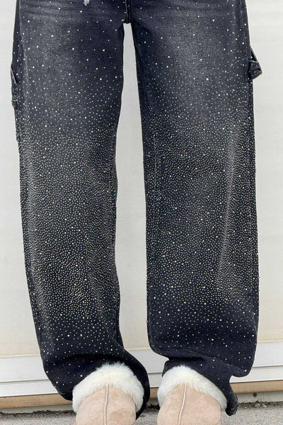 Sofia™ | Pantaloni cargo in denim con vita alta