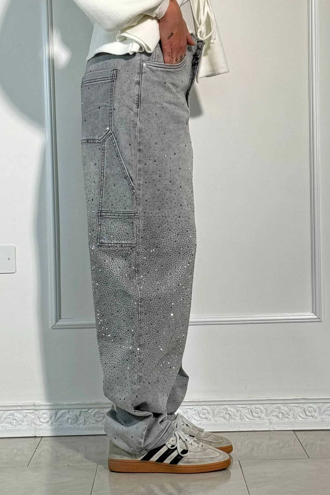 Sofia™ | Pantaloni cargo in denim con vita alta