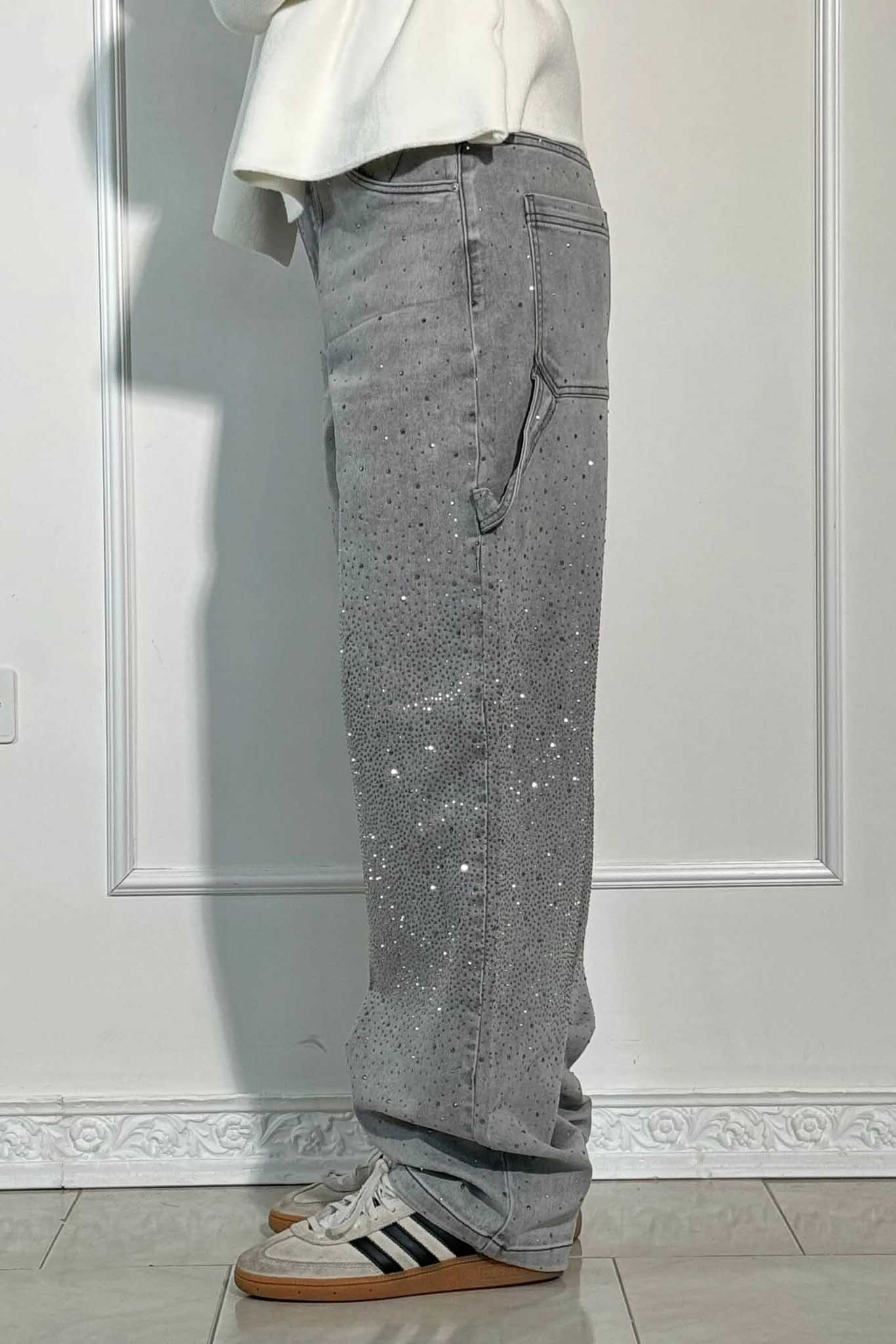 Sofia™ | Pantaloni cargo in denim con vita alta