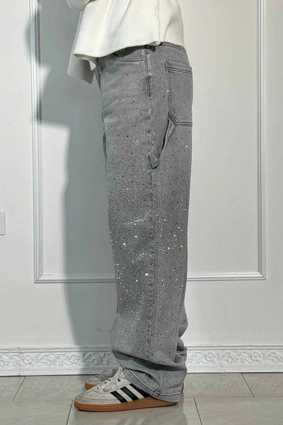 Sofia™ | Pantaloni cargo in denim con vita alta