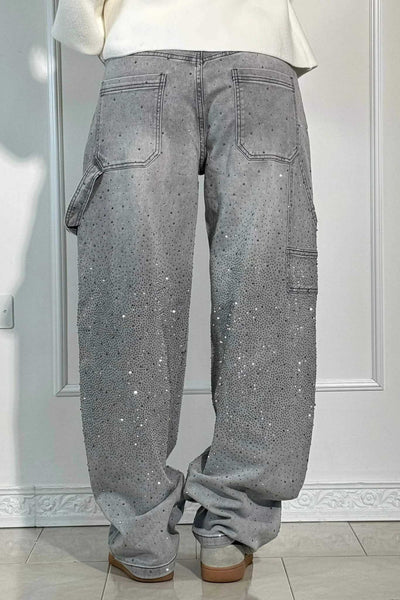 Sofia™ | Pantaloni cargo in denim con vita alta
