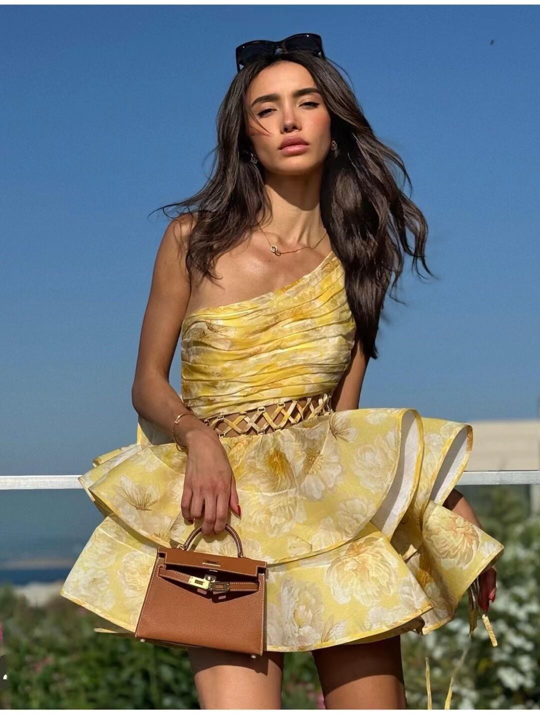 Daphne | Abito Mini Floreale a Spalla Unica