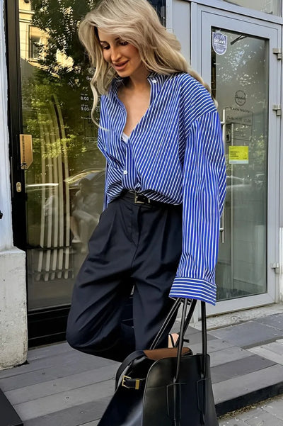 Sofia™ | Blusa a righe patchwork con maniche lunghe