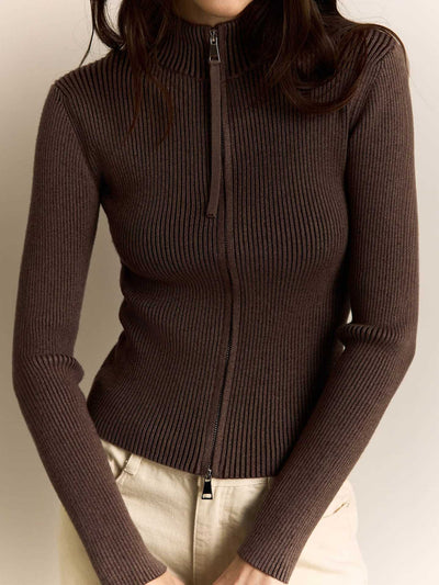 Sofia™ | Zarae – Maglione a Coste con Zip
