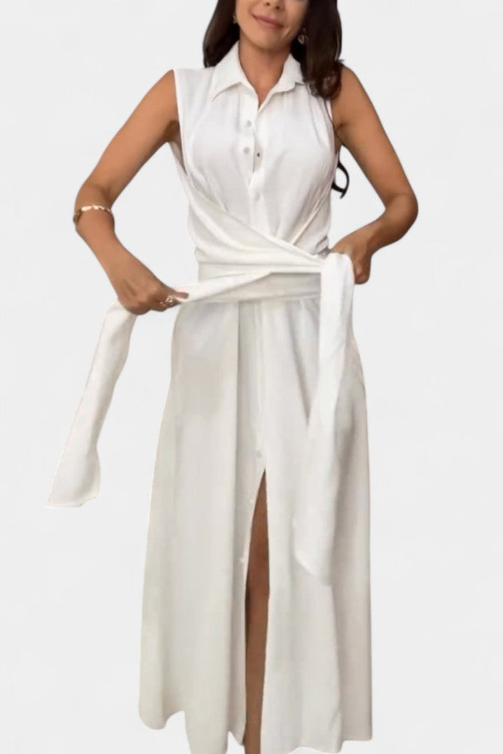 Meryl Vestito Midi Stile Camicia con Bottoni