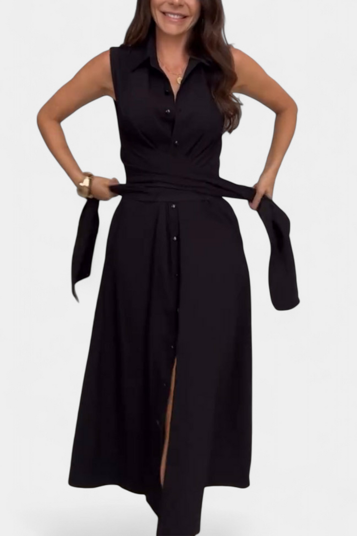 Meryl Vestito Midi Stile Camicia con Bottoni