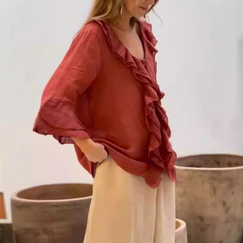 Sofia™ | Marie - Blusa Elegante con Volant