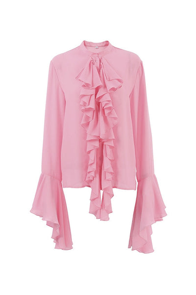 Sofia™ | Blusa semi-trasparente con ruches Michelle