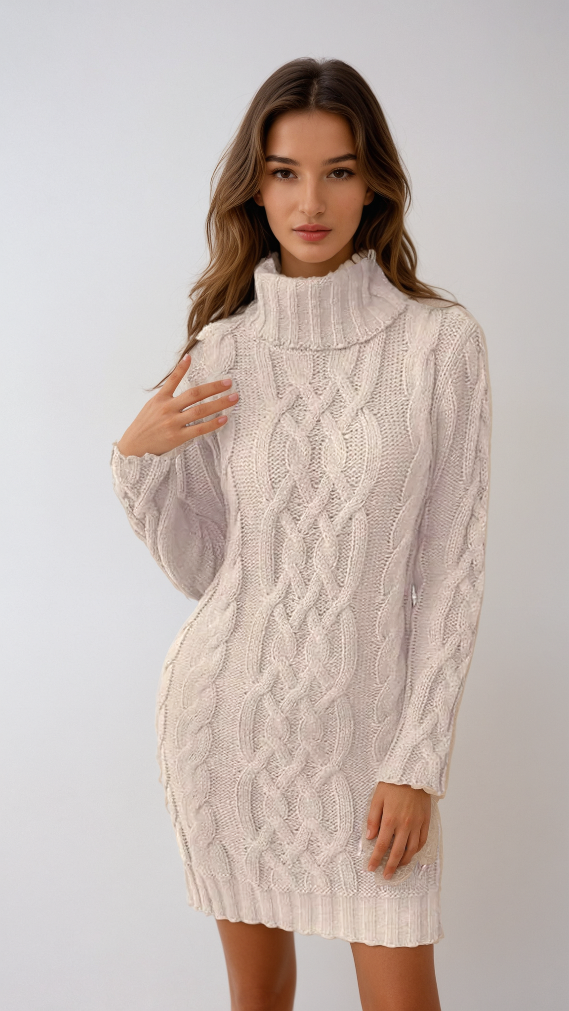 Sofia™ | Vittoria-Celeste Maglione con Collo Alto