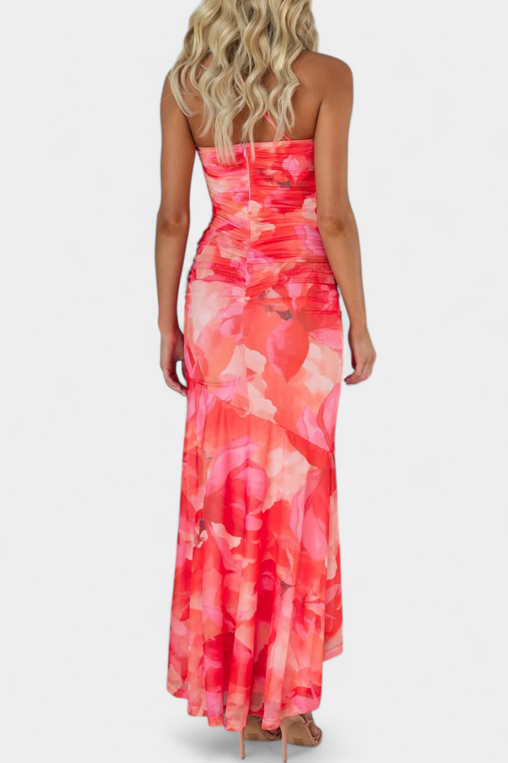 Abigail Vestito Floreale a Una Sola Manica