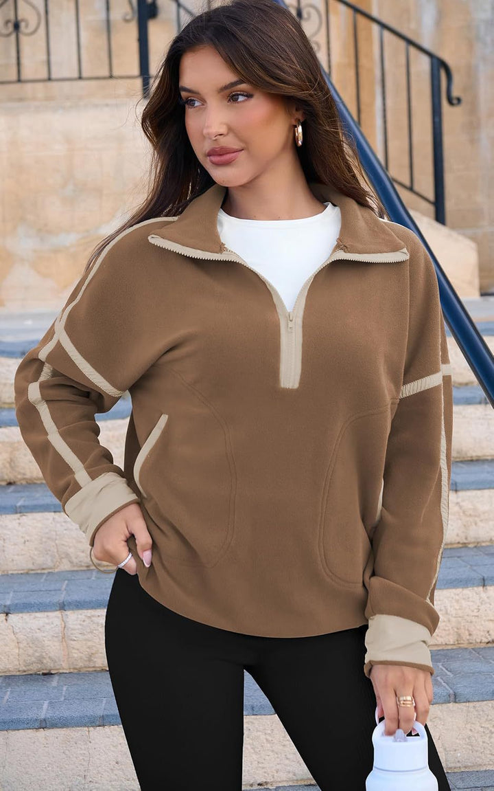 Sofia™ | Felpa con cappuccio ZipFusion in marrone