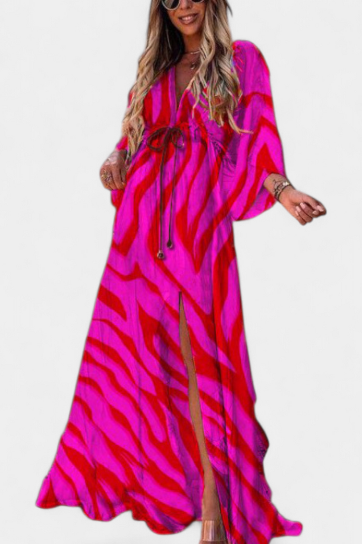 Joelle Vestito Morbido Arcobaleno con Manica a Pipistrello