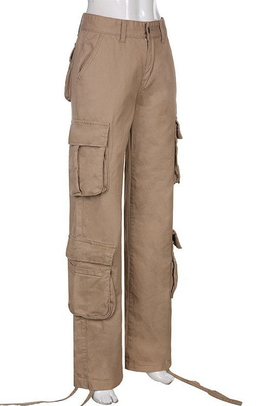 Sofia™ | Pantaloni cargo in denim a vita alta