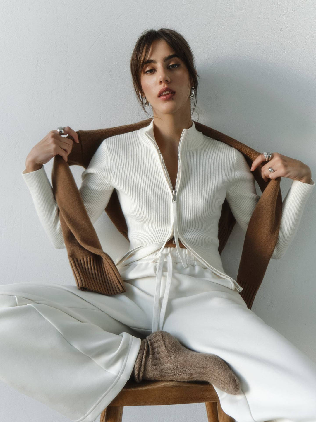 Sofia™ | Zarae – Maglione a Coste con Zip