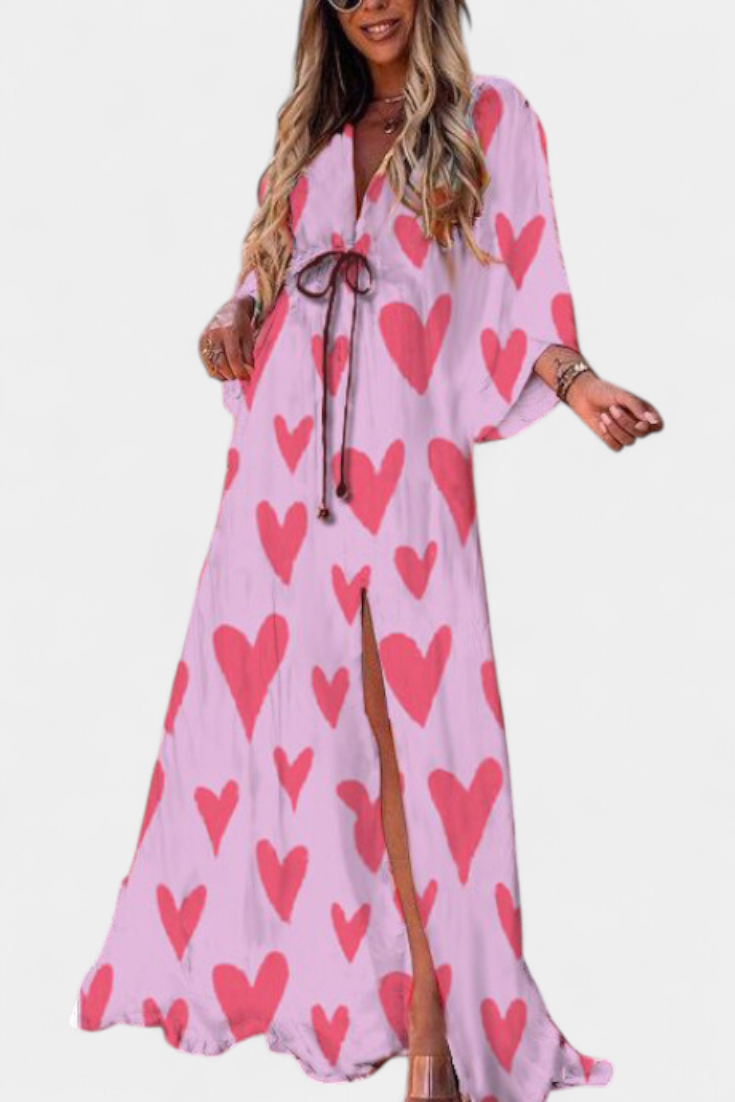 Joelle Vestito Morbido Arcobaleno con Manica a Pipistrello